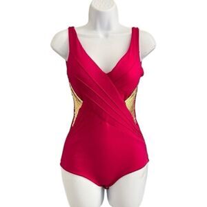 EXTRATORFERI Body suit Hot Pink Beaded Sides Classic Wear In  Size S